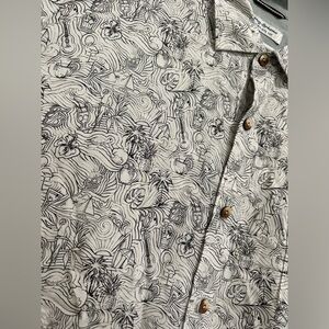 Tommy Bahama Mens 3XL Tiki Music Veracruz Cay Hawaiian Viscose White Black Shirt